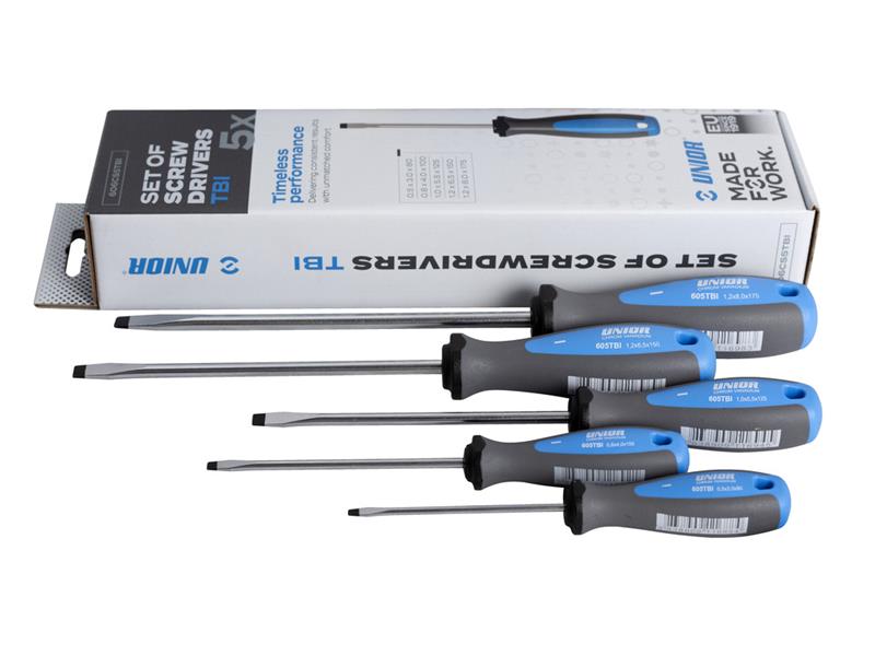 5-delni set ploščatih izvijačev Unior TBI, 616320
