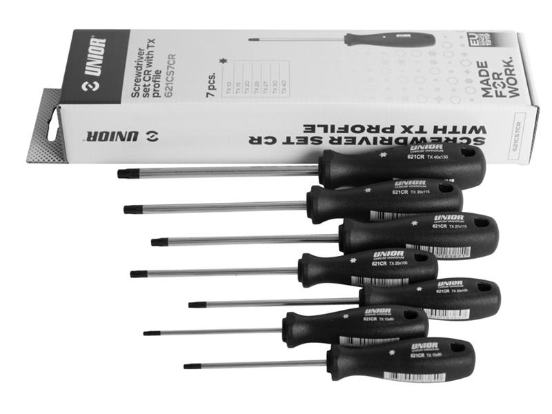 7-delni set izvijačev Unior TORX CR, 617031