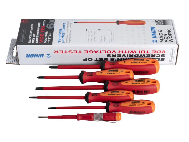 6-delni set križno ploščatih izvijačev Unior VDE TBI, 617043