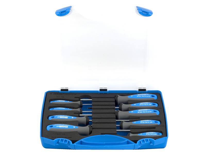 9-delni set ploščato križnih izvijačev Unior TBI v PVC kaseti, 621419