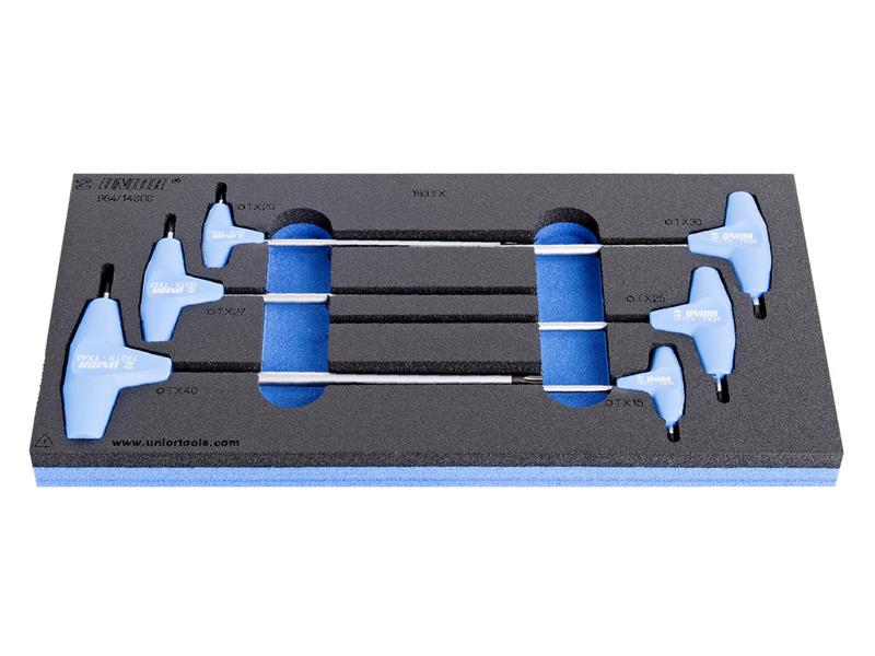 6-delni set izvijačev TORX Unior  T ročaj v SOS vložku, 621069
