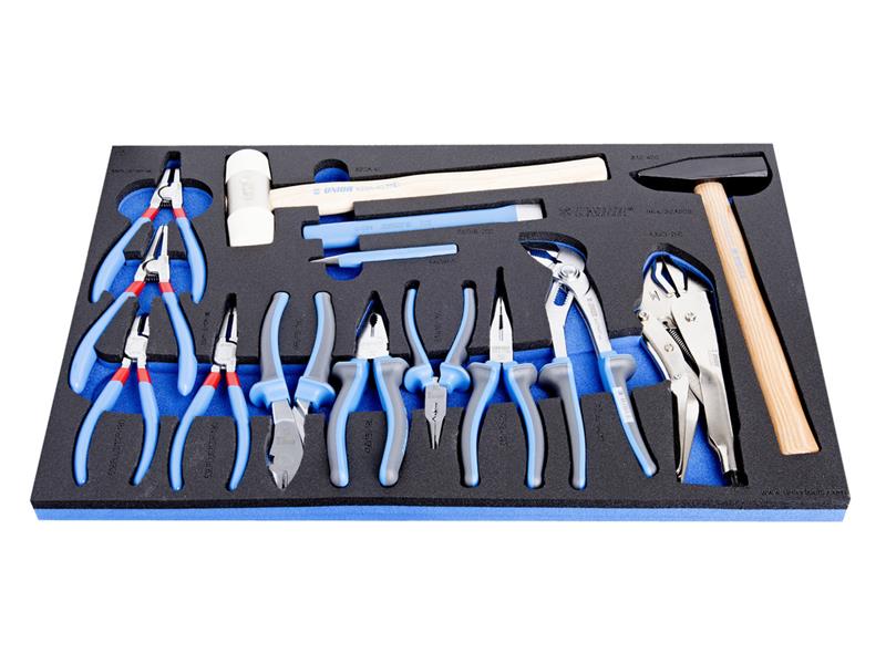 14-delni set klešč in kladiva Unior v SOS vložku, 623936