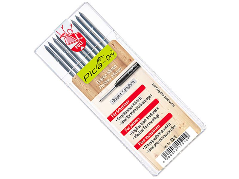 Dry minice Pica - grafitno svinčene trdota H (trde) - 10 kos, 4050