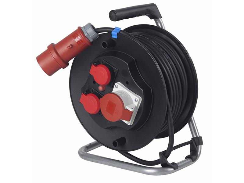 Kolutni električni podaljšek AS SCHWABE za 3 vtičnice z zaščitnimi pokrovčki, IP44, 10158