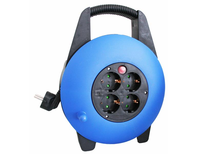 Kolutni električni podaljšek AS SCHWABE za 4 vtičnice, IP20, 16094