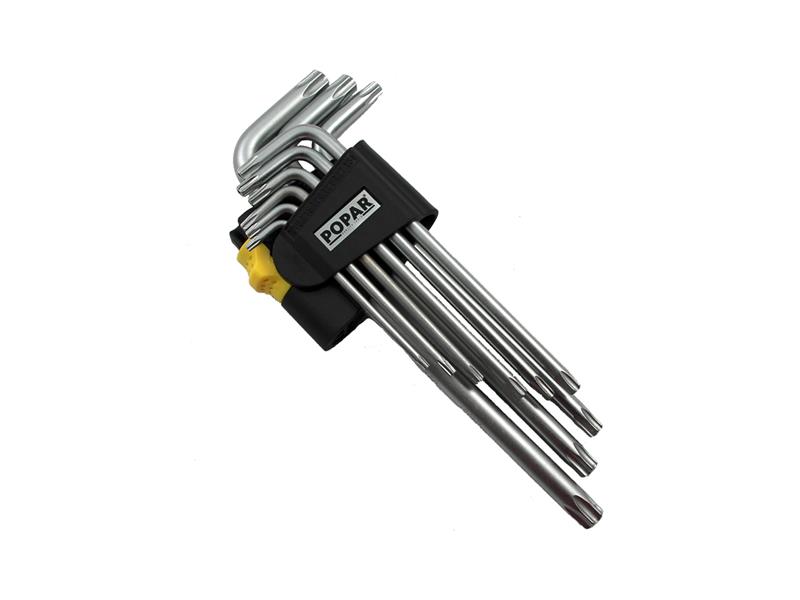 Ključi TORX Dolgi, v garnituri. TX z luknjo, POPAR, 029983