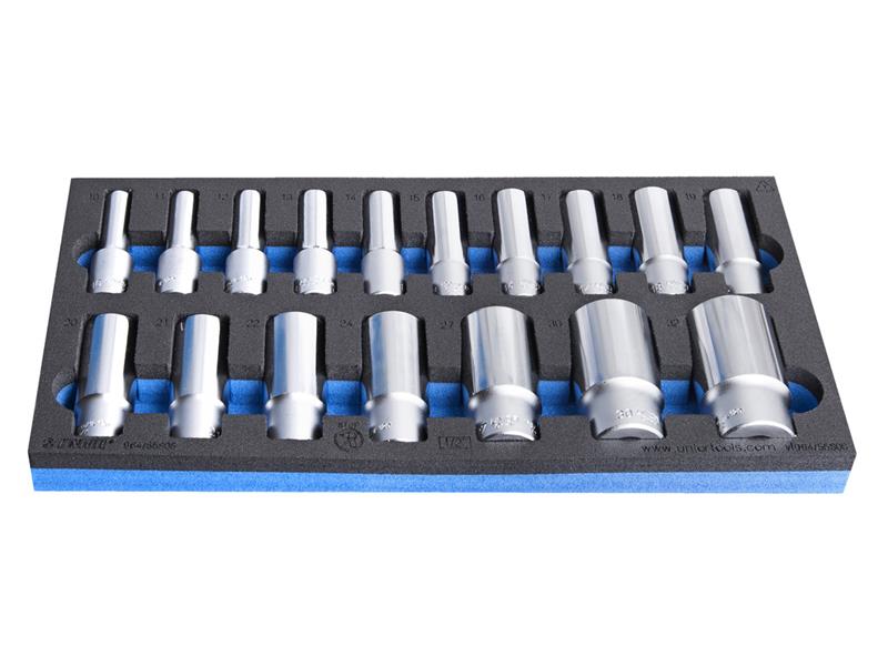 17-delni set nasadnih ključev Unior 1/2