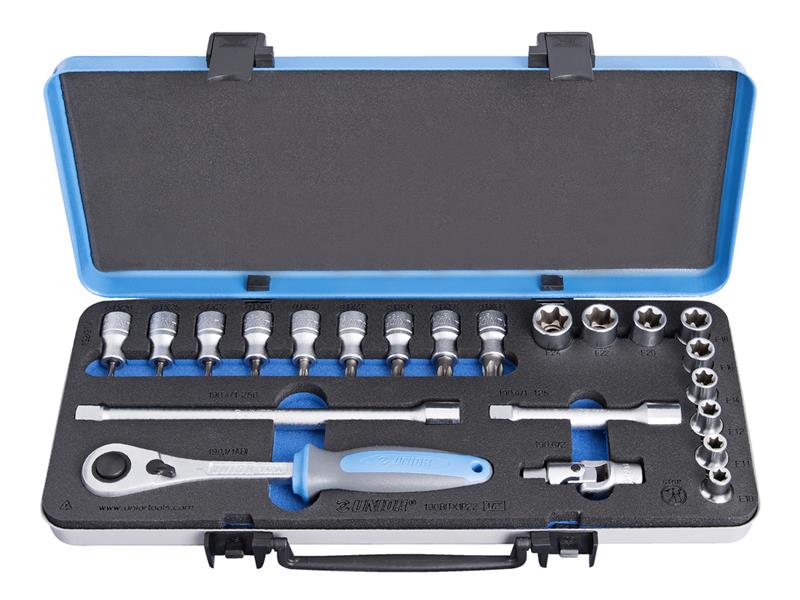 22-delni set nasadnih ključev Unior 1/2