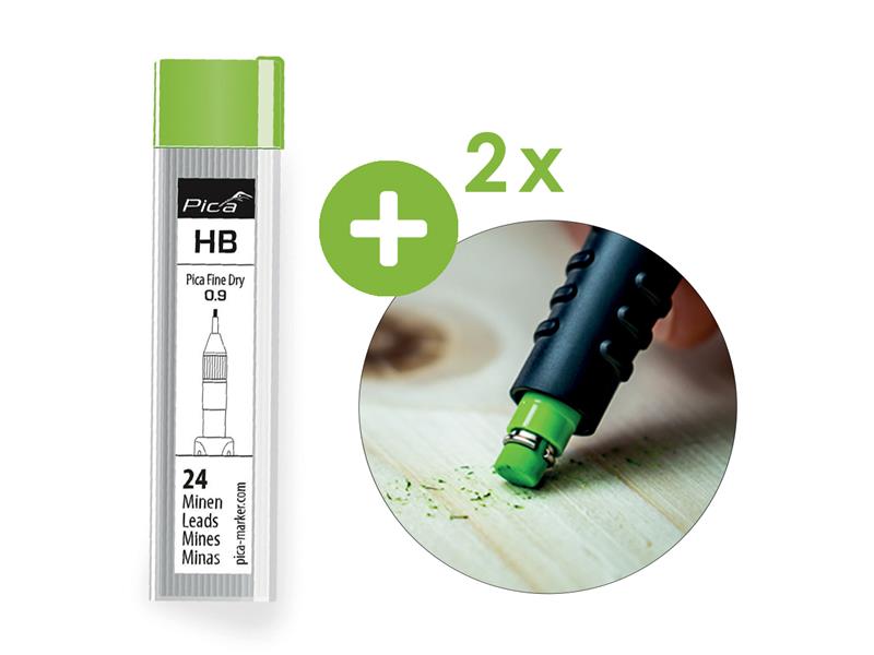 Grafitne minice + radirki Pica Fine Dry (HB), 7030/SB