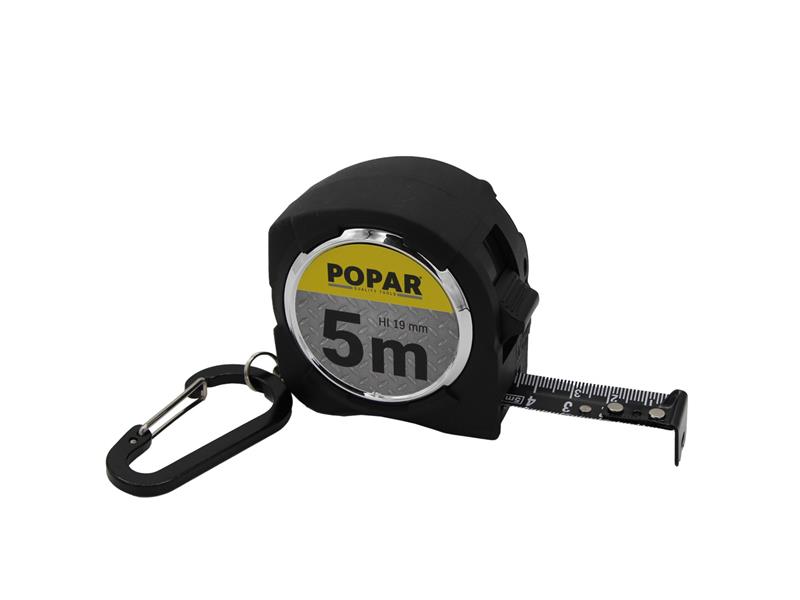 Tračni meter Popar z laserjem 2v1, gumirano ohišje