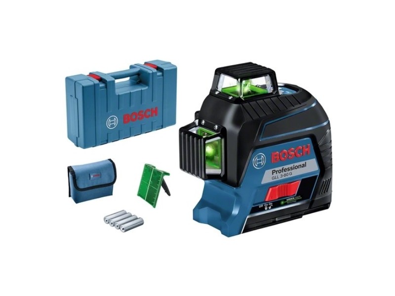 Linijski laser Bosch GLL 3-80 G, raz. las.: 2, del. temp.: -10 – 40 °C, 0601063Y00