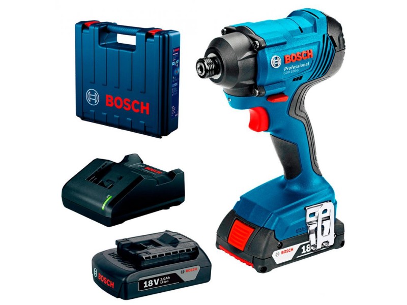 Akumulatorski udarni vijačnik Bosch GDR 180-LI 18V, 180Nm, 2xGBA 2.0Ah+ GAL 18V 40, 06019G5123