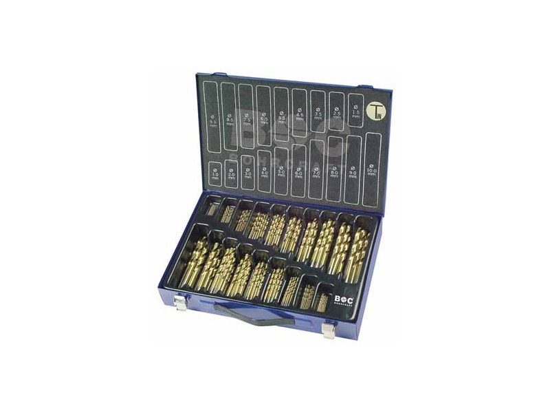 170-delni set spiralnih svedrov Bohrcraft DIN 338 HSS-TiN z Titanijevo prevleko, 11301410170