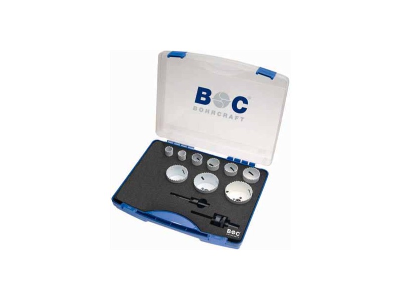 11-delni set Bi-metal kronskih žag HSS-E (Co 8) Bohrcraft, Dimenzije: 19-22-29-35-38-44-51-57-64mm, 19011330009