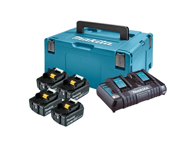 LXT Power set Makita v kovčku Makpac, Tip3, BL1840Bx4, DC18RD, 18V, 4,0Ah, 197503-4