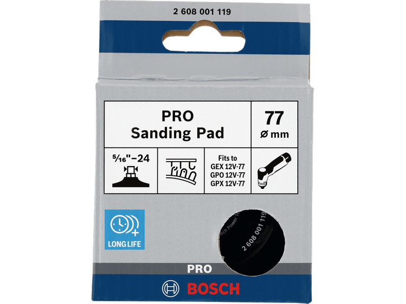Brusni krožnik PRO, 77 mm, kavelj in zanka, 2608001119