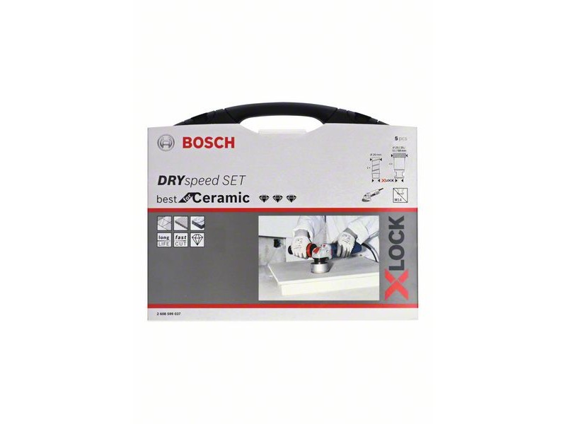 X-LOCK Bosch Dry Speed komplet, Dimenzije: 20, 25, 35, 51, 68 mm + 1 diamantni rezkar, 2608599037