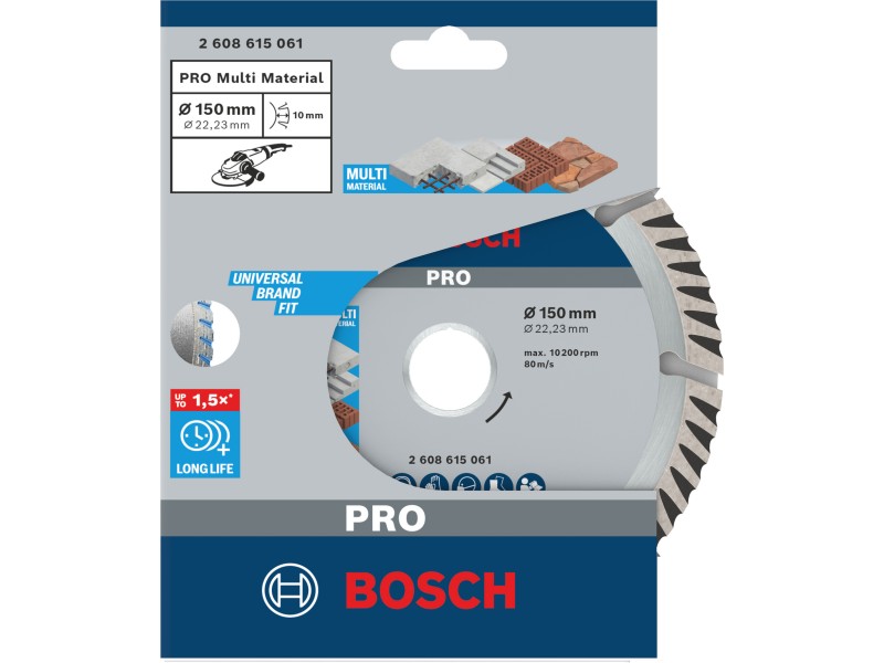 Diamantna rezalna plošča Bosch Standard for Universal, Dimenzije: 150x22.23x2.4x10mm, 2608615061