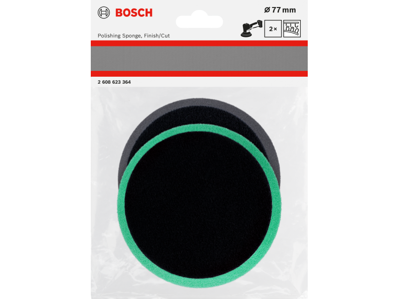 Komplet polirnih gob Bosch, 77 mm, 2 kosa, 2608623364