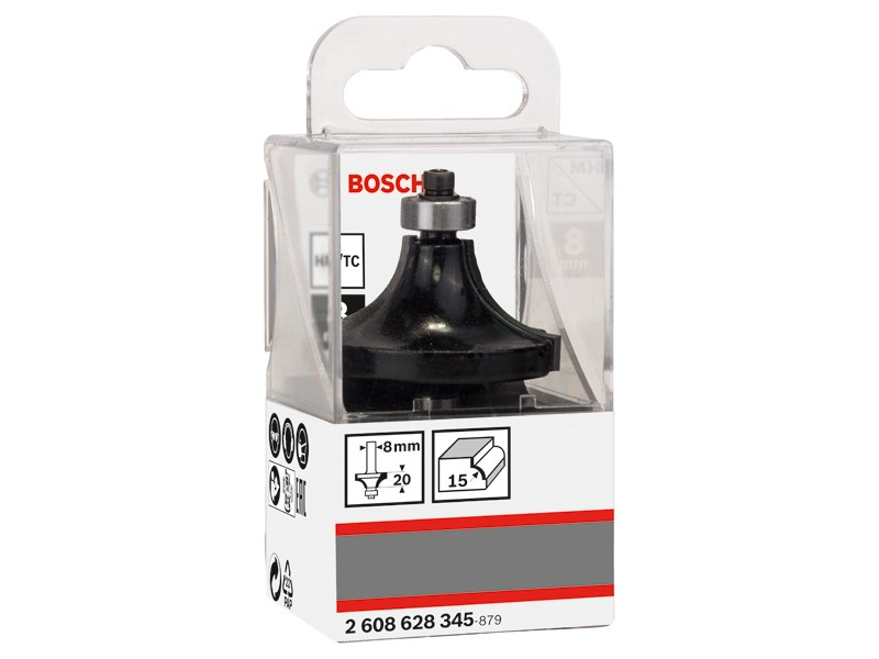 Rezkar Bosch za zaoblitev z vodilnim krogličnim ležajem, dvorezilni, trdokovinski, 2608628345