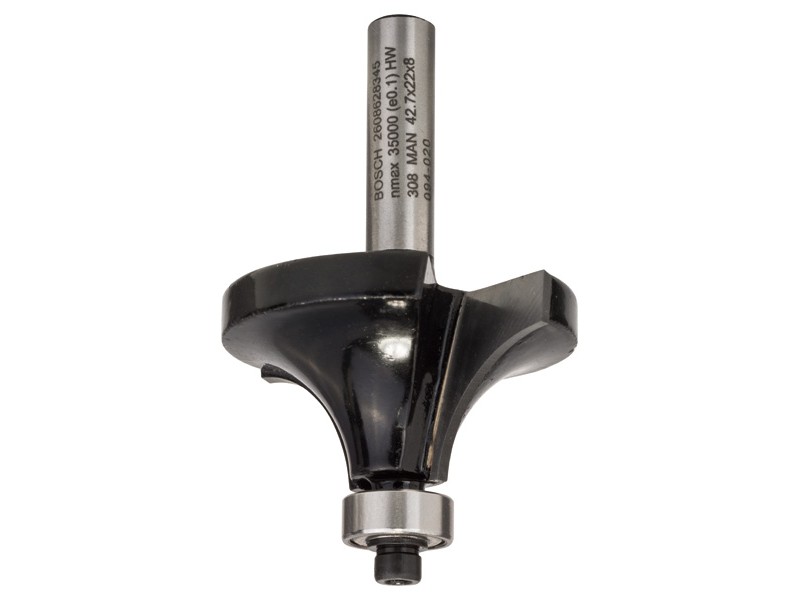 Rezkar Bosch za zaoblitev z vodilnim krogličnim ležajem, dvorezilni, trdokovinski, 2608628345