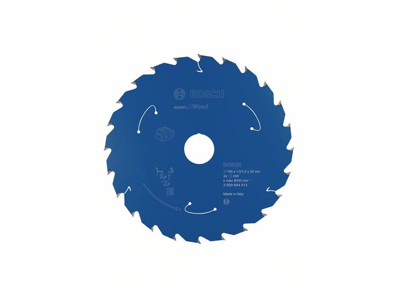 List za akumulatorsko krožno žago Bosch Expert for Wood, Dimenzije: 190x1,5/1,0x30mm, Zob: 24, 2608644513