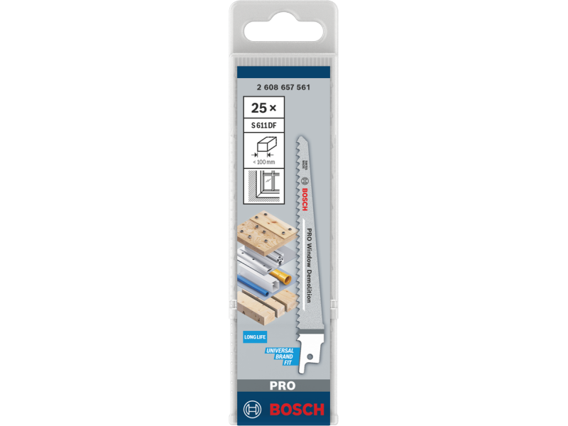 List PRO Window Demolition S611DF, 1,25 x 19 x 150 mm, Pakiranje 25 kosov, 2608657561