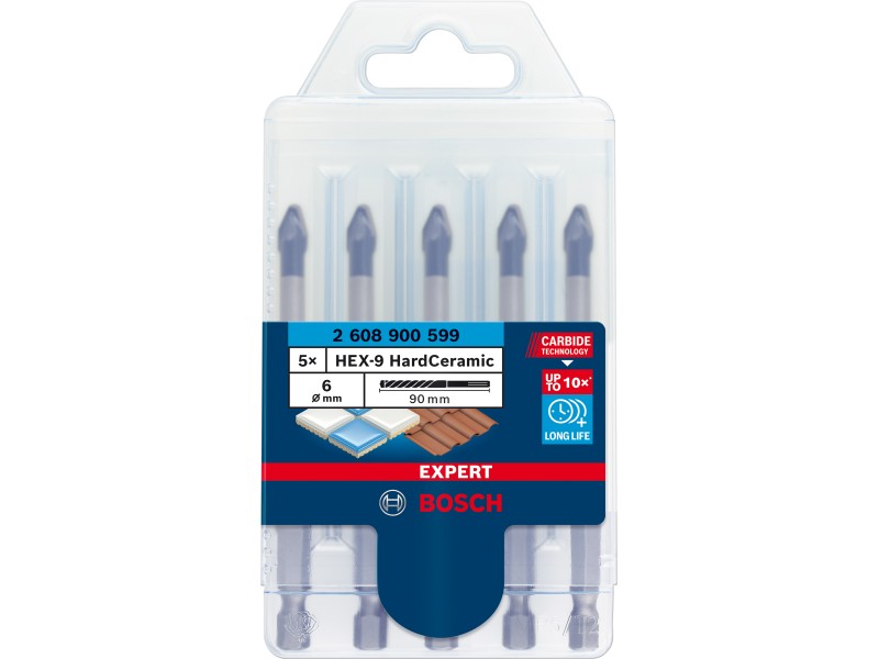 5-delni komplet svedrov Bosch EXPERT HardCeramic HEX-9, Premer: 6mm, 2608900599