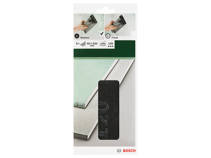 Brusilna rešetka Bosch, Dimenzije: 93x230mm, Zrnatost: 120, 2609256359