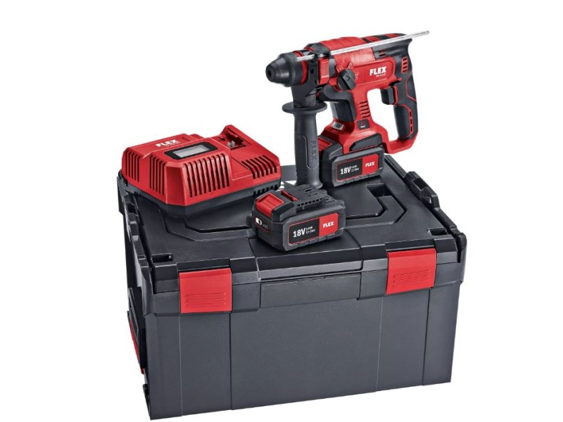 Akumulatorsko vrtalno kladivo Flex CHE 18.0-EC/5.0 Set, SDS-plus, 461768