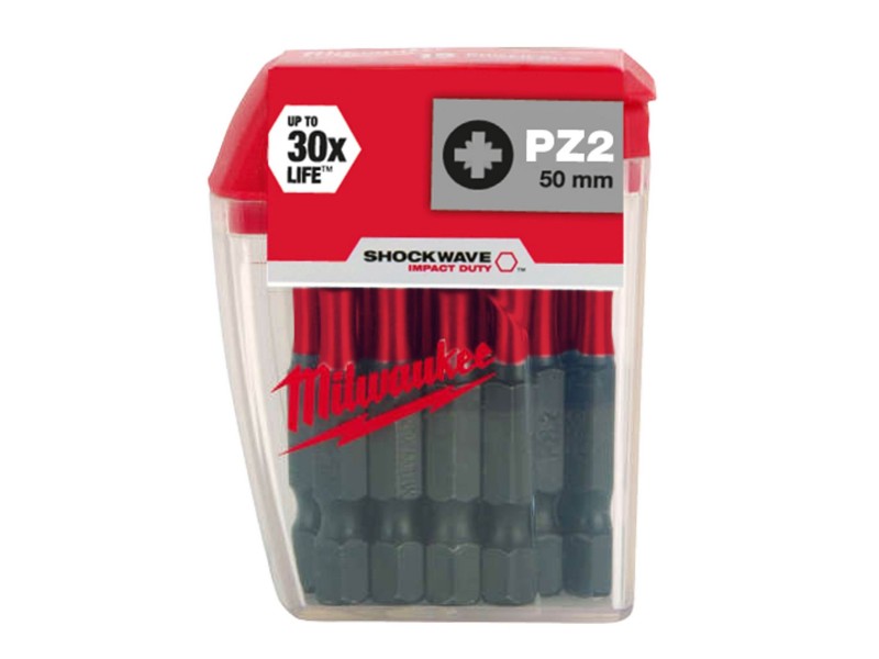 10-delni komplet vijačnih konic Milwaukee Shochwave Impact PZ 2 50mm M, 4932430866
