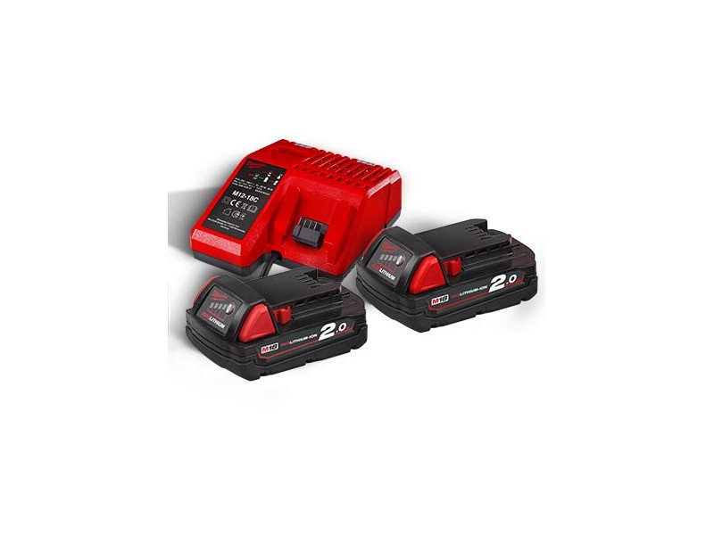 Akumulatorski power set Milwaukee M18 NRG-202, Li-Ion, 2x Aku.: 2,0 Ah+M18C , 4933459213
