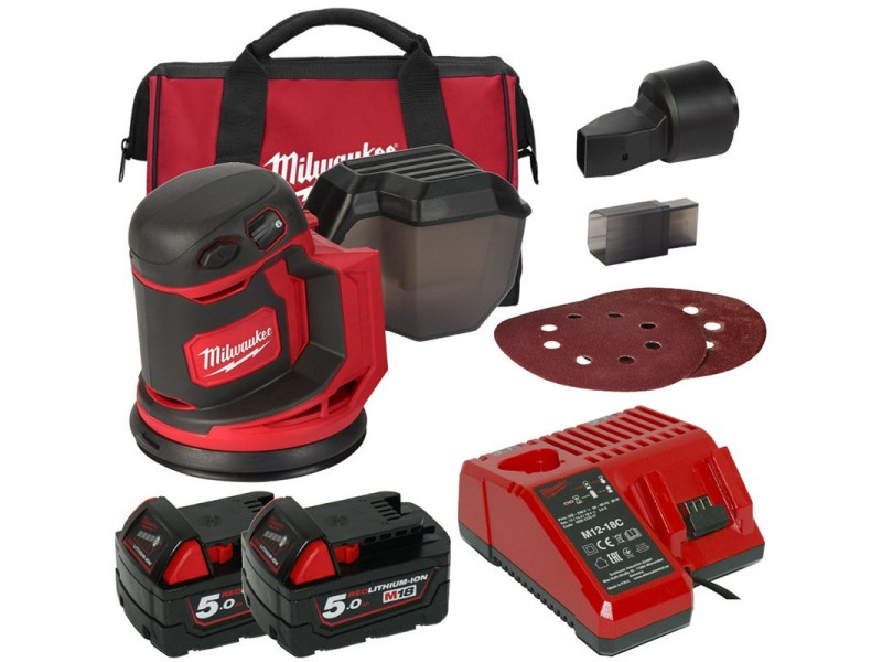 Akumulatorski ekscentrični brusilnik Milwaukee M18 BOS125-502B, 4933464229