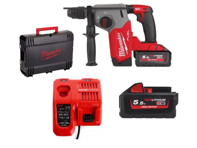 Akumulatorsko vrtalno kladivo Milwaukee M18 FHX-552X, SDS-Plus, 18V, 2.5J, 4.4kg, 4933478889