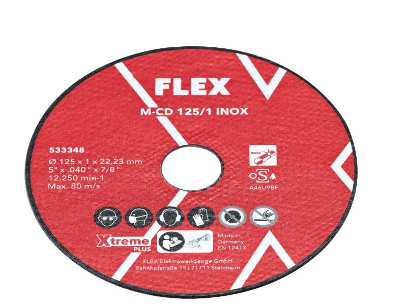 Tanka rezalna plošča Flex M-CD 125/1 INOX 10VE, 533348