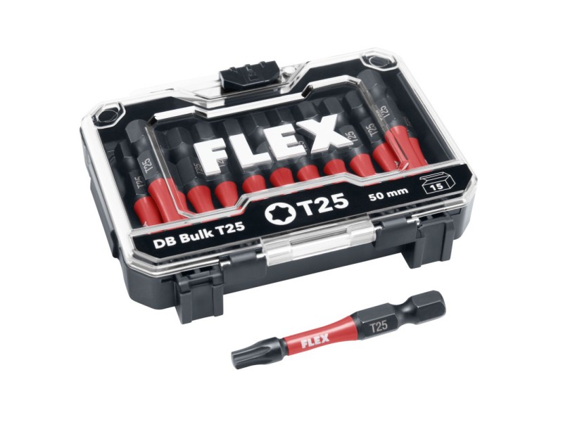 Komplet vijačnih nastavkov Flex DB Bulk T25-50mm VE15, 534157