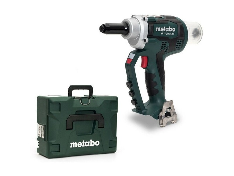 Akumulatorska pištola za slepo kovičenje Metabo NP 18 LTX BL 5,0 v kovčku, 18V, 10.000N, 2.4-5mm, 2.2kg
