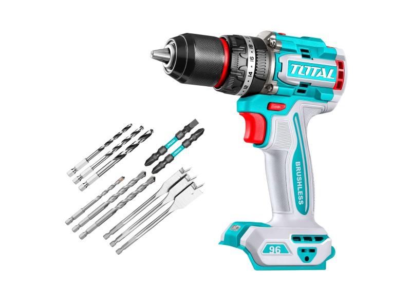 Kompaktni brezkrtačni akumulatorski vrtalnik Total 2000prm/96Nm/P20S/ INDUSTRIAL, TIDLI209681