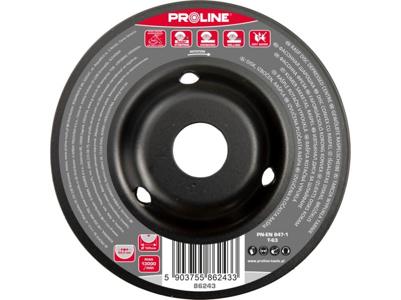 Brusni disk Proline, vbočen, 125mm, 86243