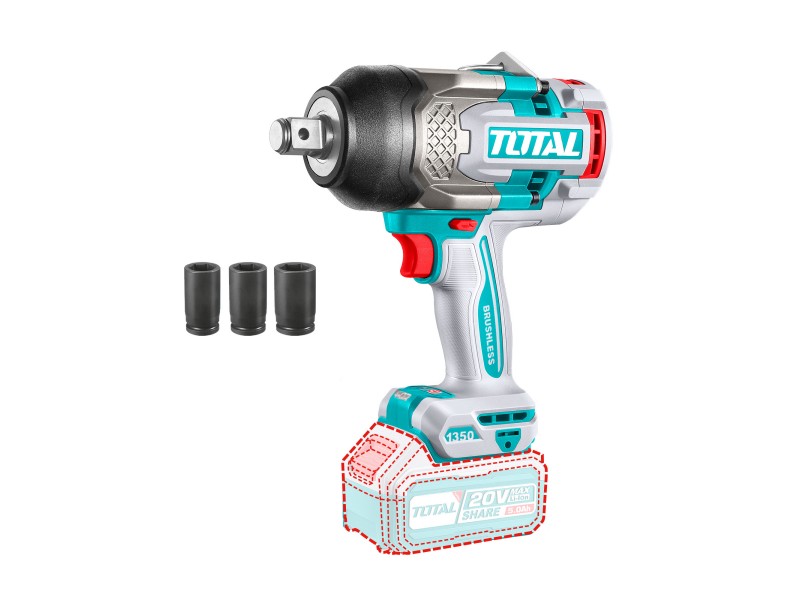 Akumulatorski udarni vijačnik Total 1350Nm/3/4”/ INDUSTRIAL, TIWLI201351