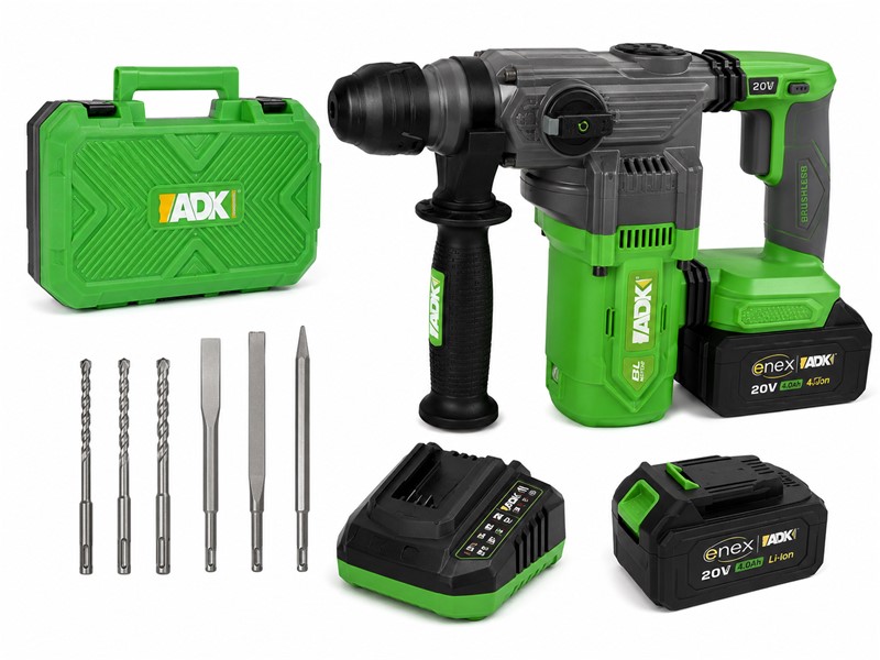 Akumulatorsko vrtalno kladivo ADK SF4E202 set Enex 20V, 3,5J, 13915