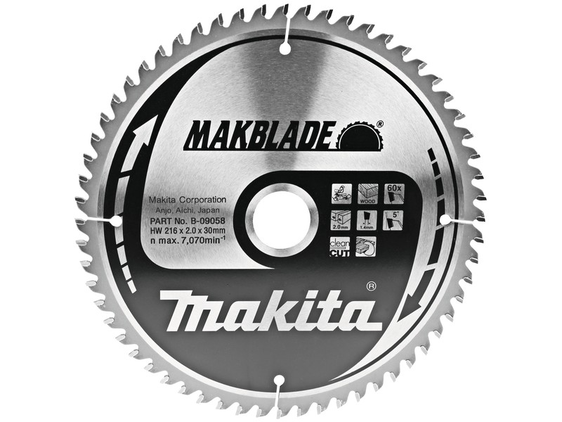 TCT MAKBlade žagin list Makita, Dimenzije: 216x2x30mm, Zob: 60, B-32839