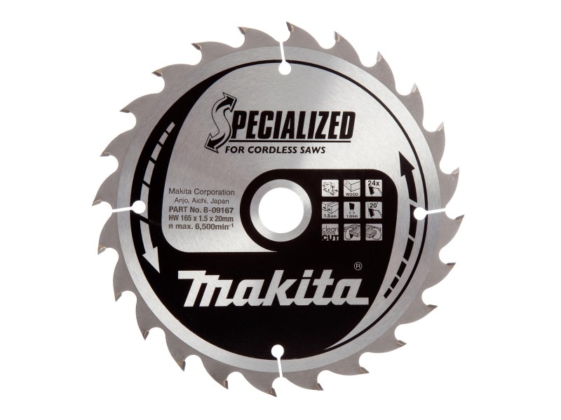 TCT Specialized žagin list Makita, Dimenzije: 165x1,5x20mm, Zob: 24, B-32904