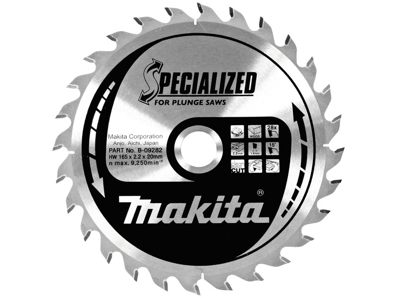 TCT Specialized žagin list Makita, Dimenzije: 165x2,2x20mm, Zob: 28, B-33009