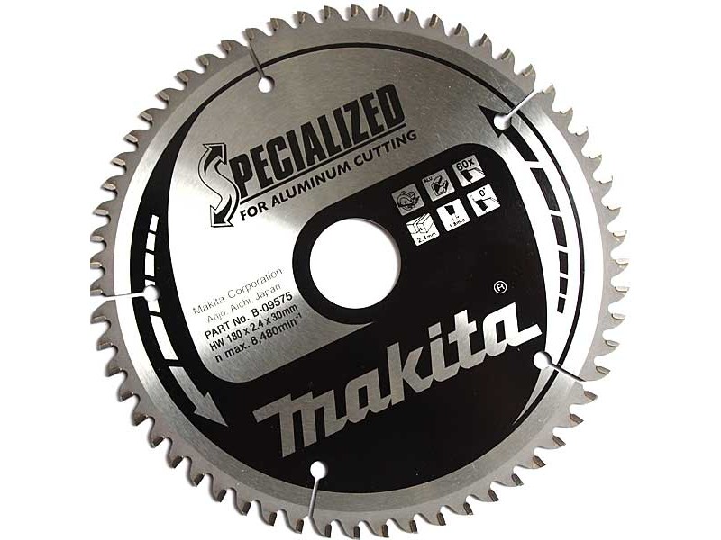 TCT žagin list Makita za aluminij, Dimenzije: 180x2,4x30mm, Zob: 60, B-33255
