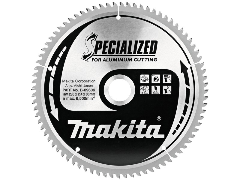 TCT žagin list Makita za aluminij, Dimenzije: 235x2,4x30mm, Zob: 80, B-33277
