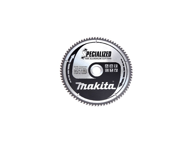 TCT Specialized žagin list za aluminij Makita, Dimenzije: 250x2,4x30mm, Zob: 80, B-33308