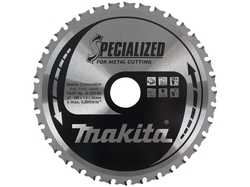 TCT Specialized žagin list Makita za kovino, Dimenzije: 185x30mm, Zob: 36, B-33417