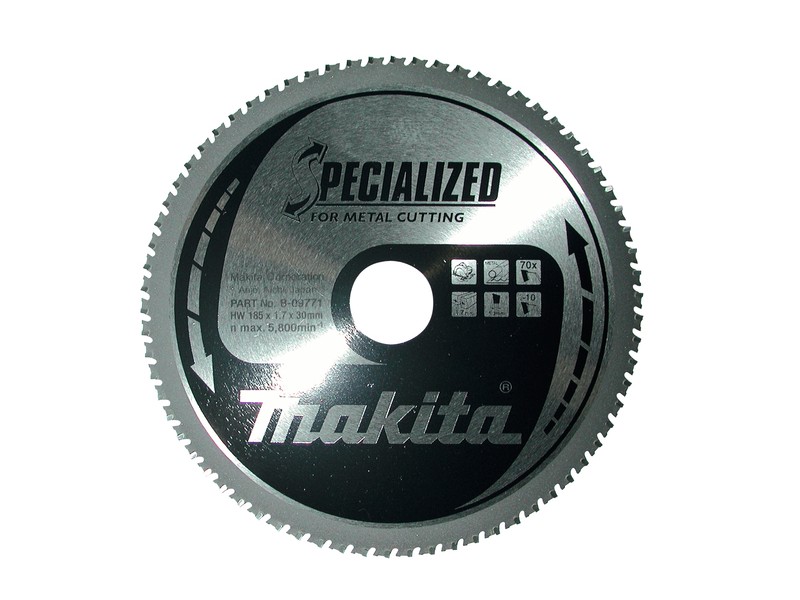 TCT Specialized žagin list za kovine Makita, Dimenzije: 185x1,7x30mm, Zob: 70, B-33445