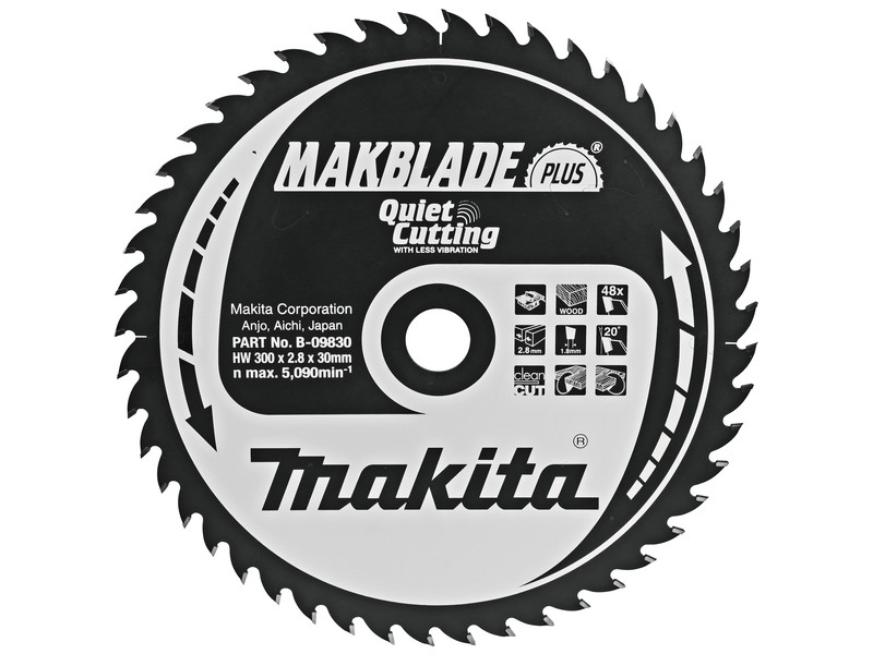 TCT MAKBlade Plus žagin list Makita, Dimenzije: 300x2,8x30mm, Zob: 48, B-33504